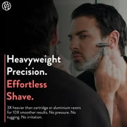 Rockwell Razors 6C Safety Razor with 6 Adjustable Settings and 5 Razor Blades, White Chrome
