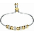 thumbnail image 3 of Stainless Steel Adjustable Chain Size Beaded Cubic Zircon Strand Bracelet, 3 of 3