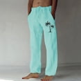 thumbnail image 1 of Puntoco Pantalones casuales largos para hombre, pantalones casuales con estampado de moda para hombre, cintura elástica con bolsillos, pantalones deportivos, 1 of 4