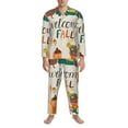 thumbnail image 3 of Picia Autumn In The Forest Pattern Men’s Long-Sleeve Sleepwear Set - Soft 2-Piece Loungewear with Pockets, Comfy PJs for Relaxing Nights-X-Large, 3 of 7
