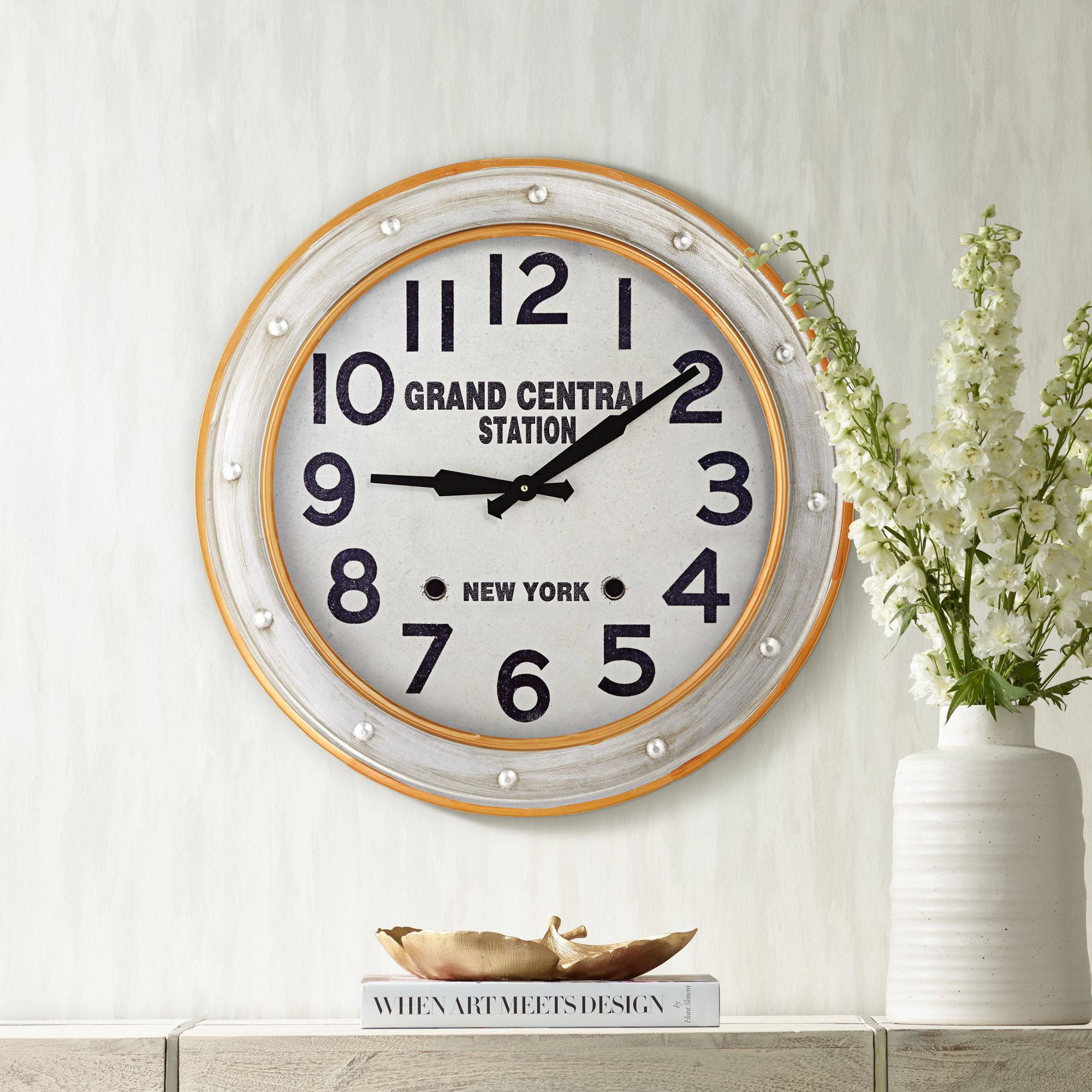 River Parks Studio Grand Central Station 24" Railroad Train Wall Clock