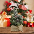 thumbnail image 4 of Artificial Mini Christmas Tree 8 Inch - Snowy Flocked Tabletop Tree with Pine Cones, Berries, and Burlap Base for Desk, Table, Home, Office Festive Xmas Decor, 4 of 4