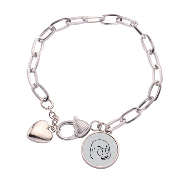 sudor frío asombrado black Pulsera de cadena de corazón joyería encanto moda