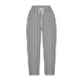thumbnail image 4 of Aboser Womens Cropped Pants Casual Wide Leg Beach Pants Drawstring High Waist Lounge Pants Loose Cotton Linen Trousers with Pockets, 4 of 5