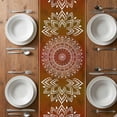 thumbnail image 6 of Orange Boho Table Runner - 36 Inch Long, Kitchen Dining Table Runner Dresser Scarves, Country Vintage Ethnic Abstract Geometric Farmhouse Decor for Coffee Tables Wedding Party Banquet, 6 of 8