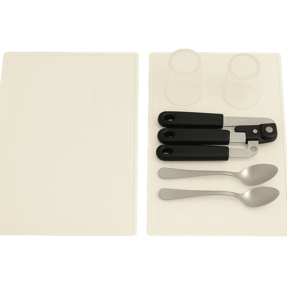 Dependable Industries 2-Count Polyester Solid Print Non-Slip 15" x 15" Drying Mats