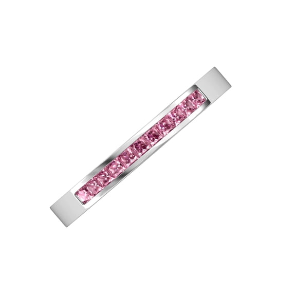 TriJewels 0.55 ctw Pink Tourmaline Women Wedding Band in 10K Gold