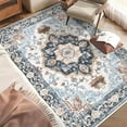 thumbnail image 5 of MJIAexp 5'x7' Vintage Boho Area Rug Washable Area Rug for Living Room Non-Slip Distressed Accent Rug Faux Wool Bedroom Rug Floor Carpet for Dining Room Bedroom Kitchen Entryway Office Blue, 5 of 10