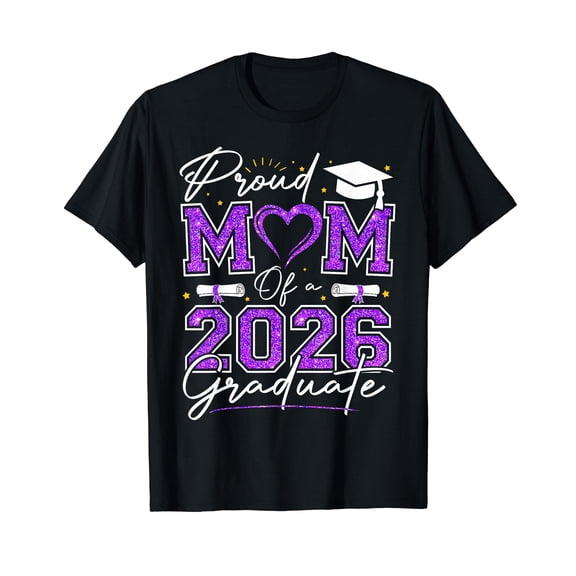 Proud Mom of A 2026 Graduate Senior 2026 Purple Gold Vibes T-Shirt
