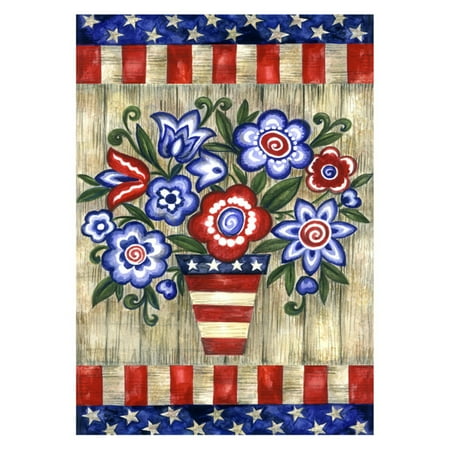 Toland Home Garden Patriotic Flowers Flag