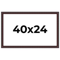 40x24 Frame Brown Round Mahogany Solid Wood Picture Frame | 1.625 Inch Moulding Width | with UV