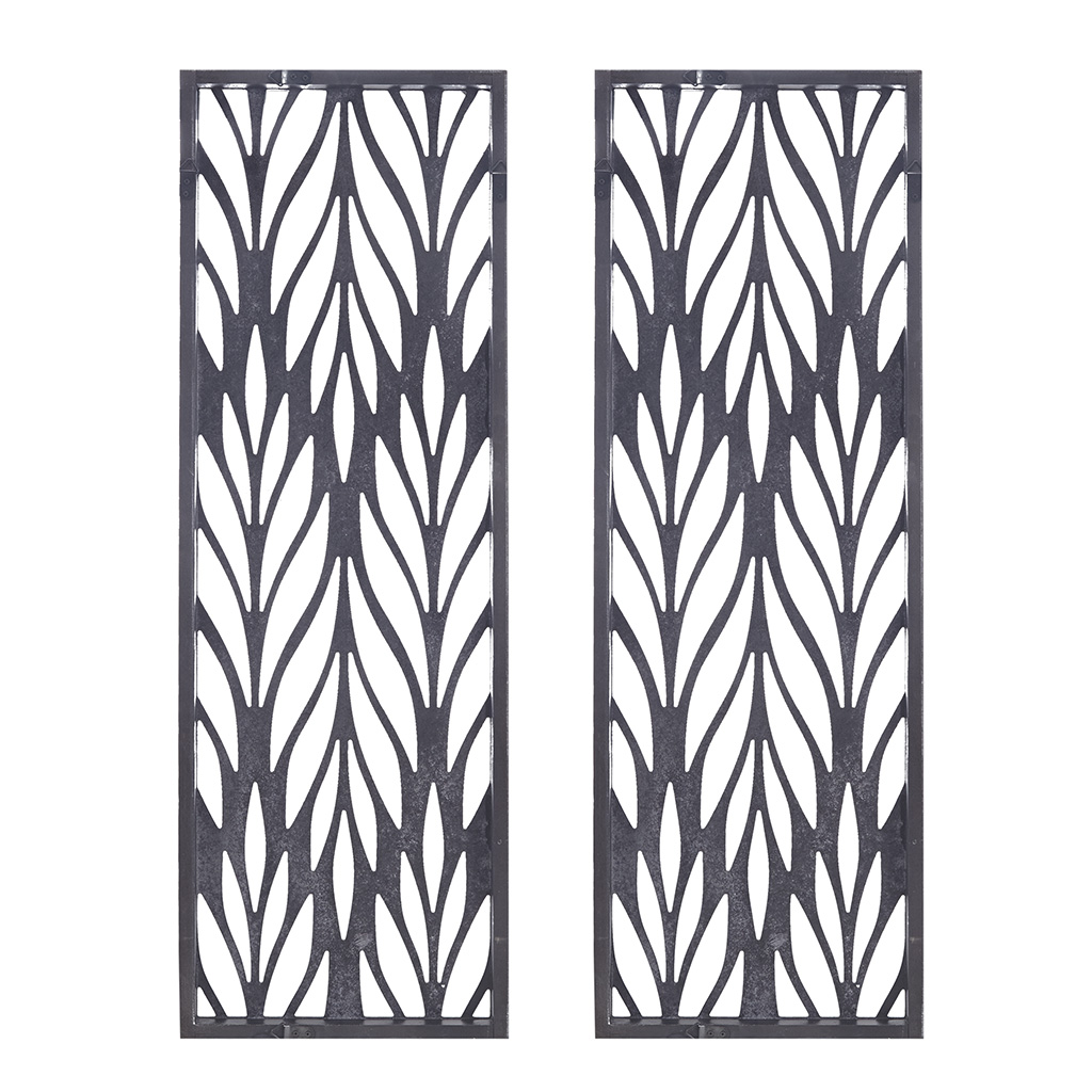 MAYEERTY Grey Laser Cut Wood 2-Piece Panel Wall Decor Set