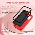 thumbnail image 2 of I-HONVA Compatible with iPhone 11 Pro Case,3-Layer Military Grade Drop Protection Anti-Slip Bumper Rugged Shockproof Dustproof Protection 5.8 inch Phone Case,Red Black, 2 of 7