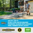 thumbnail image 2 of SurfaceMaxx 3/8-in x 50-ft Steel & Polyester Braided Pressure Washer Replacement Hose, Rubber Outer Jacket, 2 of 8