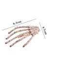 thumbnail image 3 of piezas de aleación de diamantes de imitación esqueleto garras pinza de pelo de mano pasador de garra accesorios de moda para el cabello para mujeres Ormromra HMHZ216-3, 3 of 4