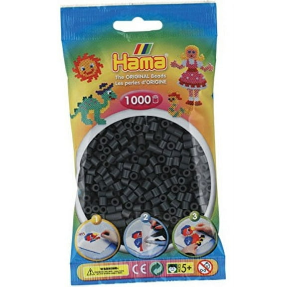 Hama Hama Beads 1,000 Bead Refill Bag - Dark Grey