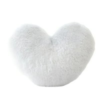 TAROFISH Heart Shaped Decorative Pillow, Super Soft Oversized Fluffy Throw Pillow Pillow, Women Girls Living Room Decoration,Light Gray,45x35cm
