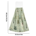 thumbnail image 6 of Yayeee Kitchen Hanging Hand Towels Set of 2 with Loop Bathroom Absorbent Tie Towel, Green Floral Guitar Pattern, 6 of 7