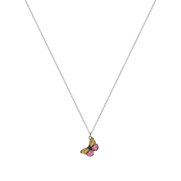 Collier à Huile en Alliage Bohème avec Papillon Inclinable, Peinture, Chaîne de Clavicule Personnalisée avec Papillon