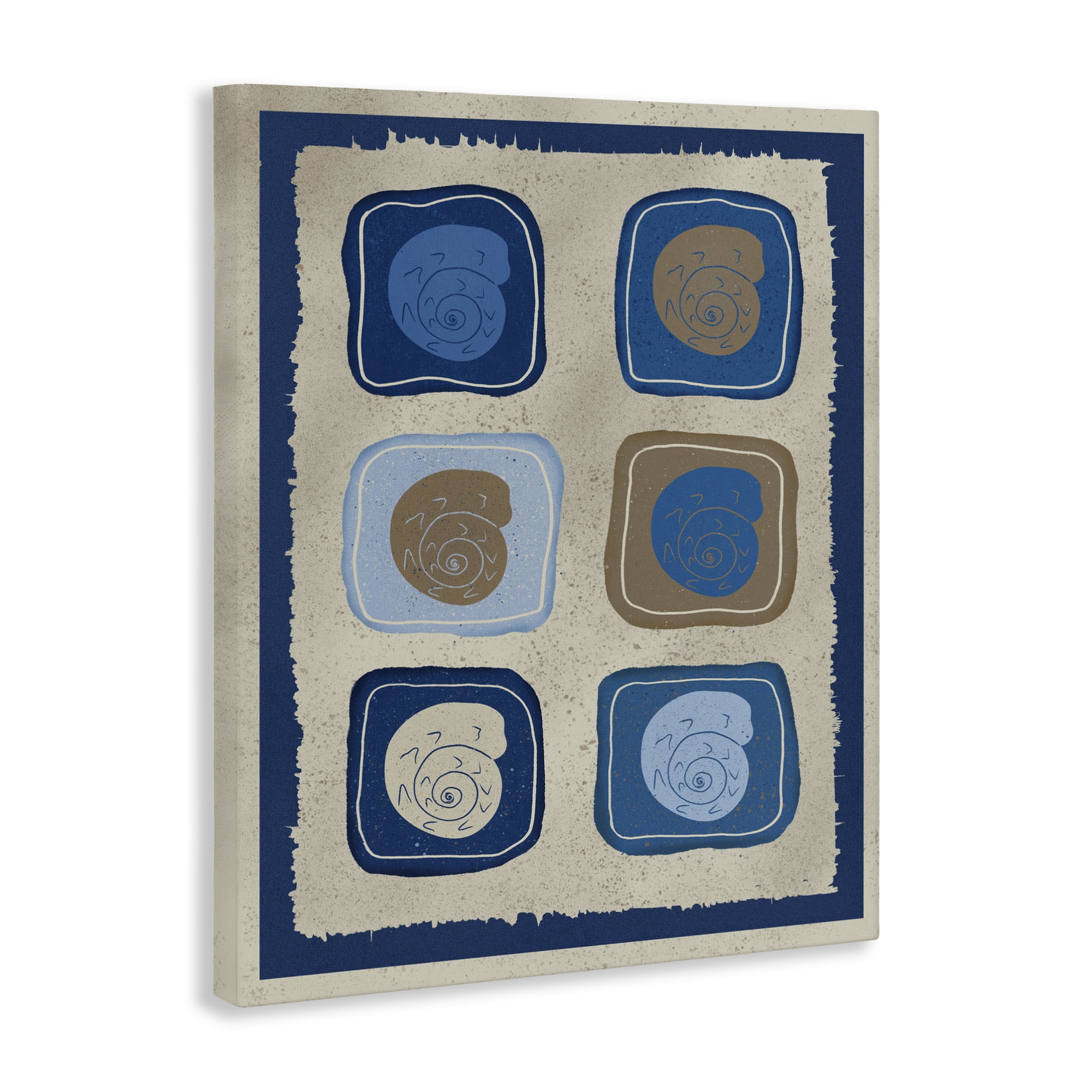 Stupell Industries Blue Blocked Nautilus Canvas Wall Art, design by Julia Frost