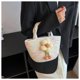 thumbnail image 3 of Granjero Gordo Bolso de mano tejido y bolsas de cosméticos, bolso de mano tejido elegante de playa de verano, bolso de hombro de 11.02 x 4.33 x 5.9 pulgadas (multicolor), 3 of 4