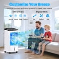 thumbnail image 2 of Windowless Air Conditioners, 4 In 1 Portable Swamp Cooler with 2 Water Tanks, Room Air Conditioner with 4 Ice Packs, Remote, 12H Timer, 3 Speeds 4 Modes, Ductless Cooler for Indoor Home Office, 2 of 9