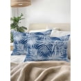 thumbnail image 2 of Outdoor Pillows Waterproof, Navy Blue Coastal Palm Leaves Throw Pillows with Inserts Included, Summer Botanical Tropical Indoor Outdoor Decorative Lumbar Pillow for Bed/Couch/Patio 12"x20", 2Pcs, 2 of 8