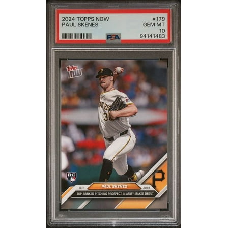 Paul Skenes 2024 Topps Now MLB Debut Baseball Rookie Card #179 Graded PSA 10
