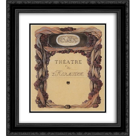 Konstantin Somov 2x Matted 20x24 Black Ornate Framed Art Print 'Cover of Theater Program 'Theatre de L