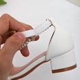 thumbnail image 6 of Kids Bow & Pearl Heeled Sandals, Girls' Summer Open-Toe Shoes, Wedding Party Dance Sandals for Toddler Girls, 6 of 8