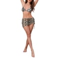 thumbnail image 2 of Conjuntos de bikini de halter de color bloque con ondas de agua para mujer, 3 piezas, parte inferior triangular, cubierta de malla, trajes de baño grandes, negro, 2 of 5