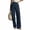 Navy, variant on CHGBMOK Women's Wide Leg Pants High Waisted Button Business Casual Trousers Pleated Slacks Pants with Pockets