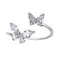 thumbnail image 4 of Bagues Ajustables en Argent Sterling avec Double Papillon Bijoux pour Femmes Filles A5H6, 4 of 9