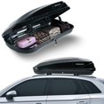 thumbnail image 2 of 13 Cu. Ft. Rooftop Cargo Box Luggage Carrier +Key Dual-Side Opening Glossy Black, 2 of 16