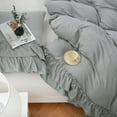 thumbnail image 4 of Move Over Gray Duvet Cover Set Ruffle Pattern Design Boho Ruffle Duvet Cover Set King Size, 4 of 8
