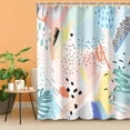 thumbnail image 2 of Modern Shower Curtain Abstract Shower Curtain, Colorful Shower Curtain Art Pink Minimalist Geometric Shower Curtains for Bathroom, Blue Green Yellow Bathroom Decor, 72" x 72" Inches, 2 of 6