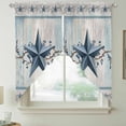 thumbnail image 2 of Texas Star Blue Swag Valances for Windows, Kitchen Window Curtains Over Sink, Farmhouse Country Branches Wooden Grain Window Treatment Curtains for Living Room/Bedroom Curtains 2 Panel Sets 36"x45", 2 of 8