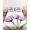 Purple Tulip, variant on Cal.King Size Fitted Sheet Set - Purple Tulip 3 Piece Bedding Sets 16" Deep Pocket Fitted Sheet with 2 Pillowcases, Modern Blossom Pastel White Floral Petal Brushed Microfiber Hotel Luxury Bed Sheets