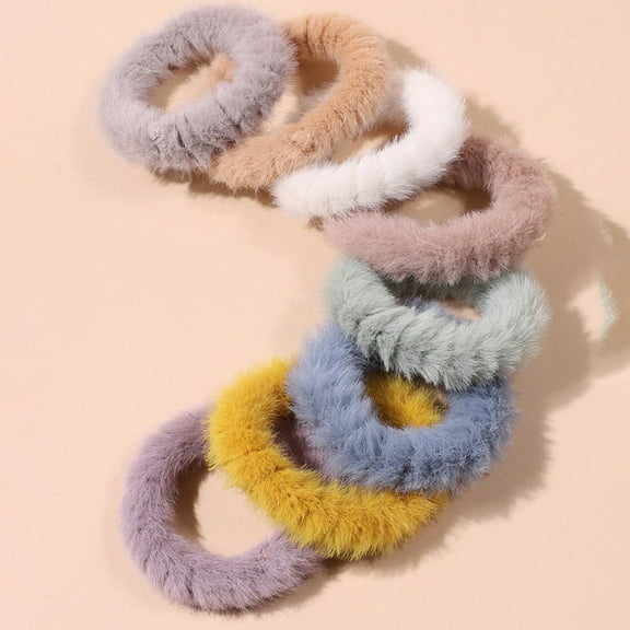 Luxshiny 8Pcs Hair Ties Plush Fabric Hair Accessory for Girls Night Out Birthday
