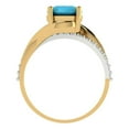 thumbnail image 4 of Solitaire with Accents Engagement Ring for Women - 1.71ct Simulated Turquoise in 14K White/Yellow Gold Promise Ring, 4 of 6