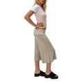 thumbnail image 6 of IYYVV Gaucho Pants Women Fold Over Cropped Capri Pants Low Rise Wide Leg Yoga Capris Palazzo Culotte Stretch Bottoms Khaki XL, 6 of 6