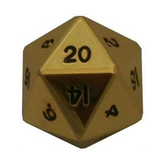 FanRoll/Metallic Dice Games d20 Gold 35mm New