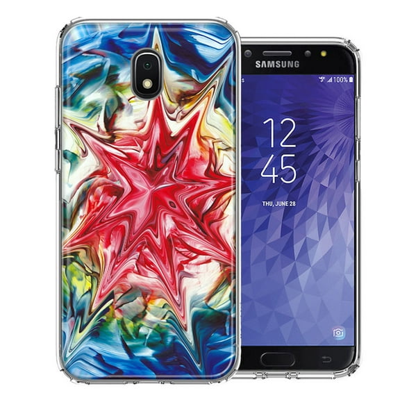 MUNDAZE For Samsung J3 2018/J337/AMP Prime 3/J3 Achieve Tie Dye Abstract Design Double Layer Phone Case Cover