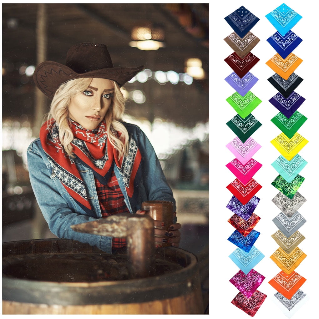 stanreset Fashion Polyester Turban Bandana Square Scarf Paisley