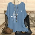 thumbnail image 2 of TopLLC Blouses pour Femmes Manches Courtes en Coton Lin Chemises Décontractées Col Rond Ample Tuniques Unies, 2 of 4