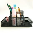 thumbnail image 3 of Sparsain Metal Mesh Table Organizer, Desk Container, Pen Holder, Office Supplies Storage Case (Black), 3 of 6