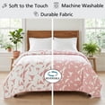 thumbnail image 2 of Mainstays Iris Leaf Stitched Quilt, Full/Queen, Blush Pink, Reversible Lightweight Bedding, 2 of 9