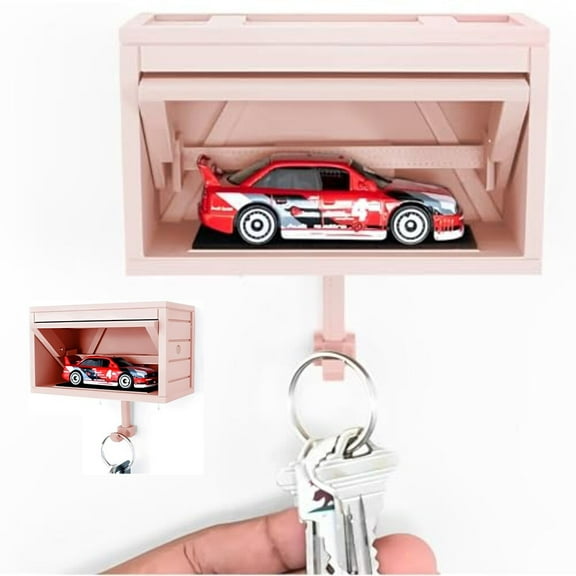 Wall Mounted Keychain Storage Rack With Opening Door Car For Model Garage
