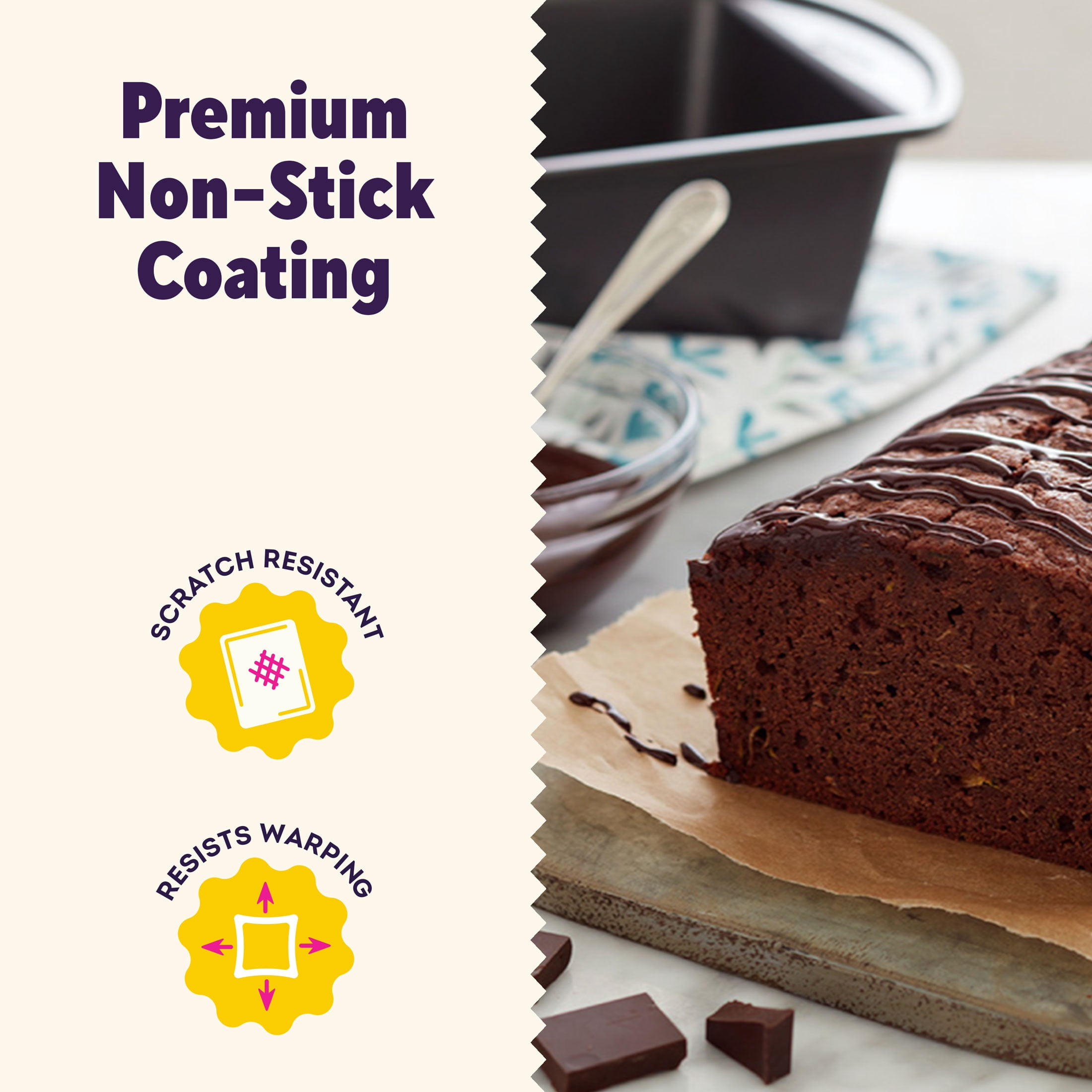 (4 pack) Wilton Premium Non-Stick Oblong Large Brownie Pan 9" x 13" Rectangular Baking Pan, Packaging May Vary