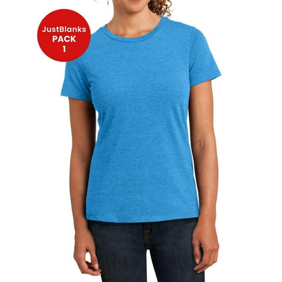 JustBlanks Perfect Blend CVC Tee 100 Pure Tee Perfection Rib Knit Neck